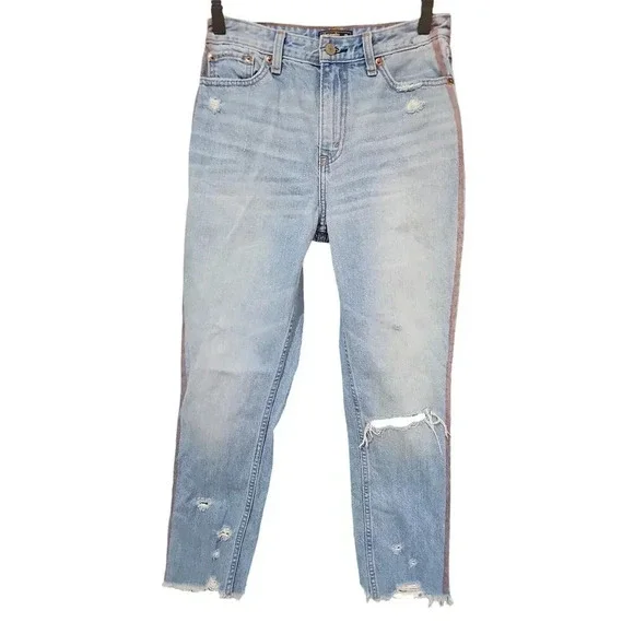 Abercrombie & Fitch Annie High Rise Girlfriend Jeans Light Wash Size 25 - Picture 4 of 7